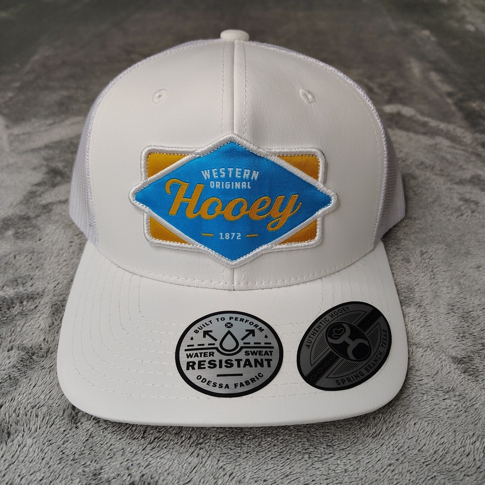 Hooey Western Original White Blue Diamond Snapback Adjustable Water Resistant‎
